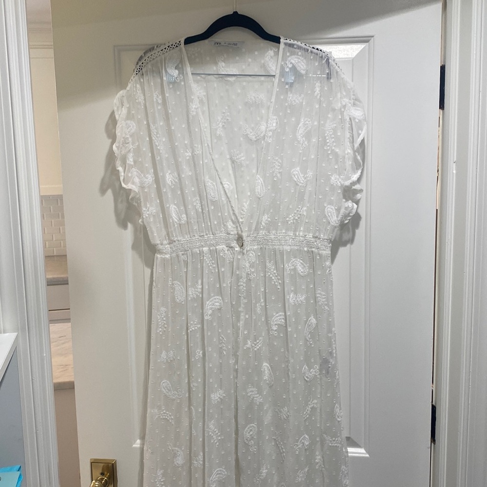 Zara White Swim Coverup